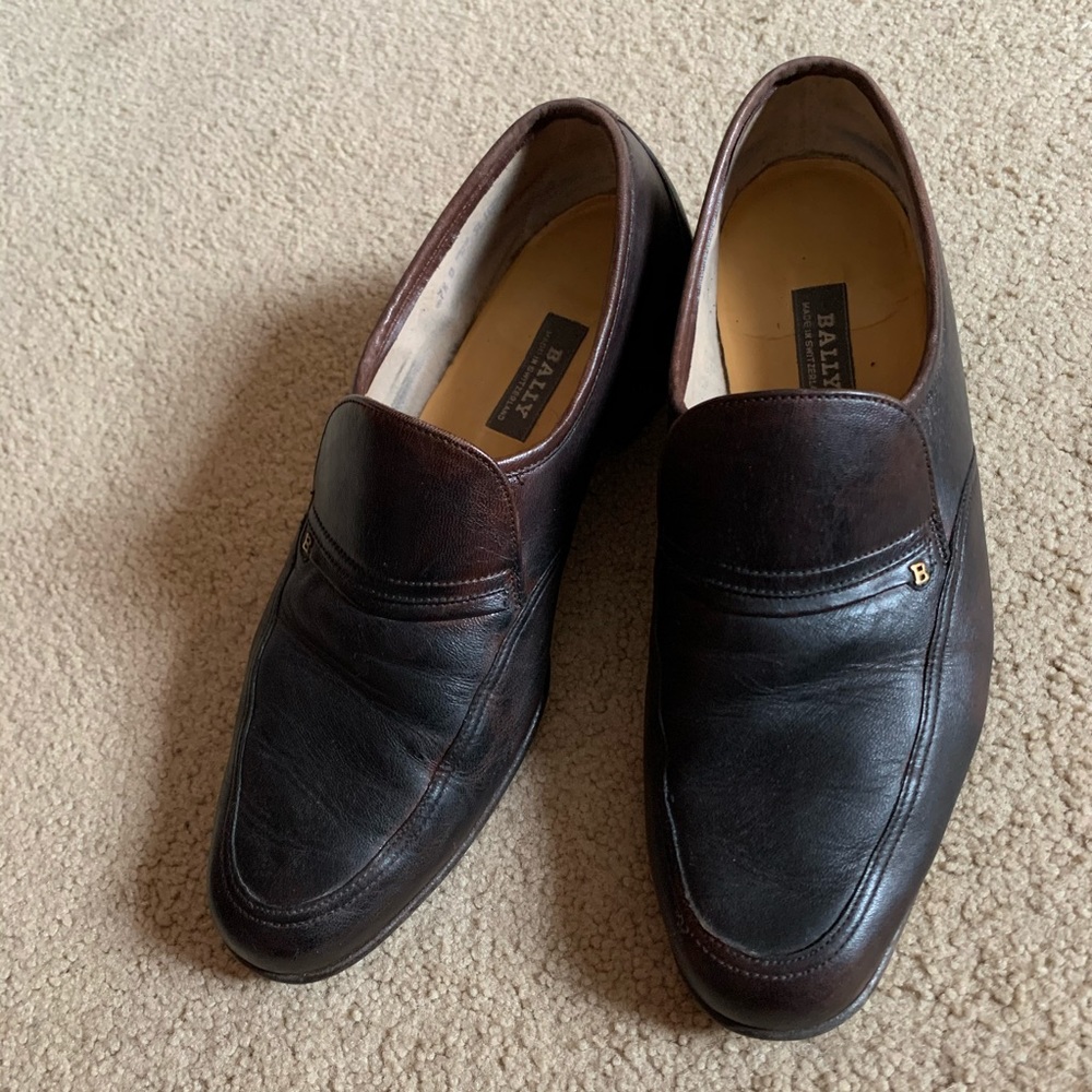 Dark Brown Bally Loafer Shoes 7.5